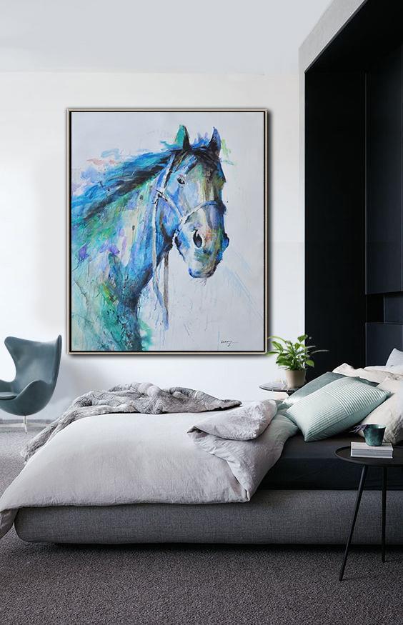 Vertical Abstract Horse Painting #LX59B - Click Image to Close